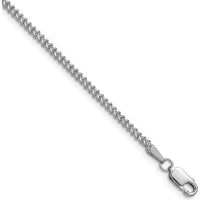 14K White Gold 24" 1.5mm Franco Chain with Lobster Clasp - Rhodium Plated by Oro Pregiato