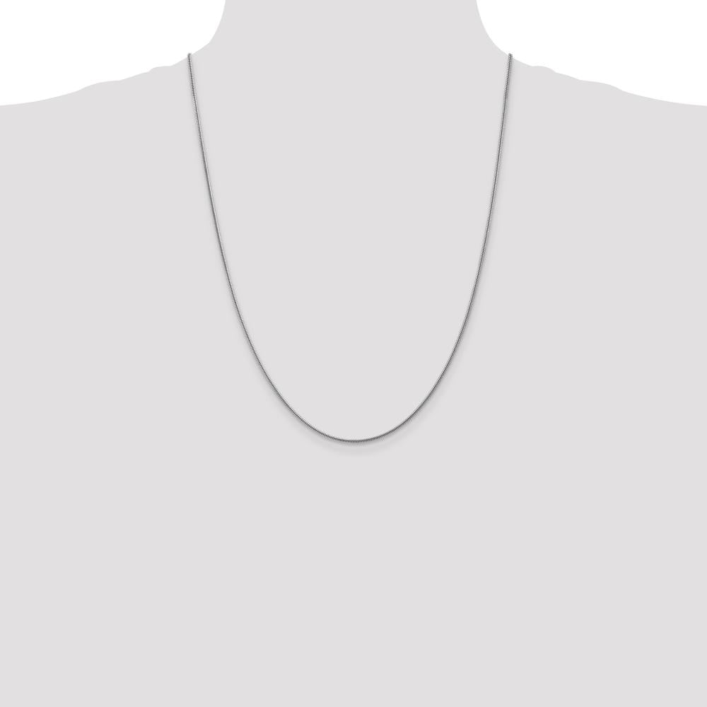14K White Gold 24" 1.6mm Round Snake Lobster Clasp Chain by Oro Pregiato