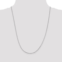 14K White Gold 24" 1mm Octagonal Snake Chain with Lobster Clasp - Polished Finish by Oro Pregiato
