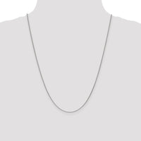 14K White Gold 24" 1mm Round Open Link Cable Chain with Lobster Clasp - Polished Rhodium Finish by Official Gold Marks