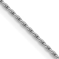 14K White Gold 24" 1mm Round Parisian Wheat Chain with Lobster Clasp by Oro Pregiato