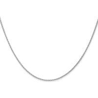 14K White Gold 24" 1mm Round Parisian Wheat Chain with Lobster Clasp by Oro Pregiato