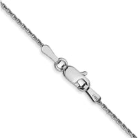 14K White Gold 24" 1mm Round Parisian Wheat Chain with Lobster Clasp by Oro Pregiato