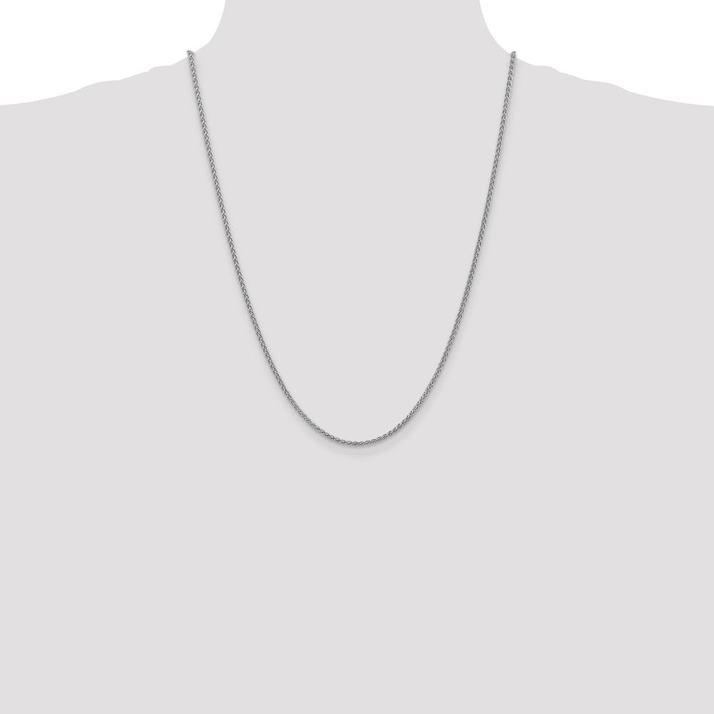 14K White Gold 24" 2.1mm Spiga Chain with Lobster Clasp by Oro Pregiato