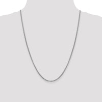 14K White Gold 24" 2.45mm Semi-Solid Round Box Chain with Lobster Clasp by IBGoodman