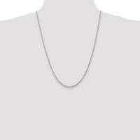 14K White Gold 24" 2.75mm Diamond-Cut Rope Chain Necklace with Lobster Clasp by Oro Pregiato