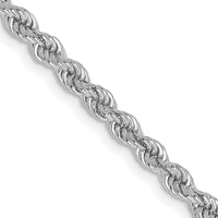 14K White Gold 24" 2.75mm Rope Chain Necklace with Lobster Clasp by 0