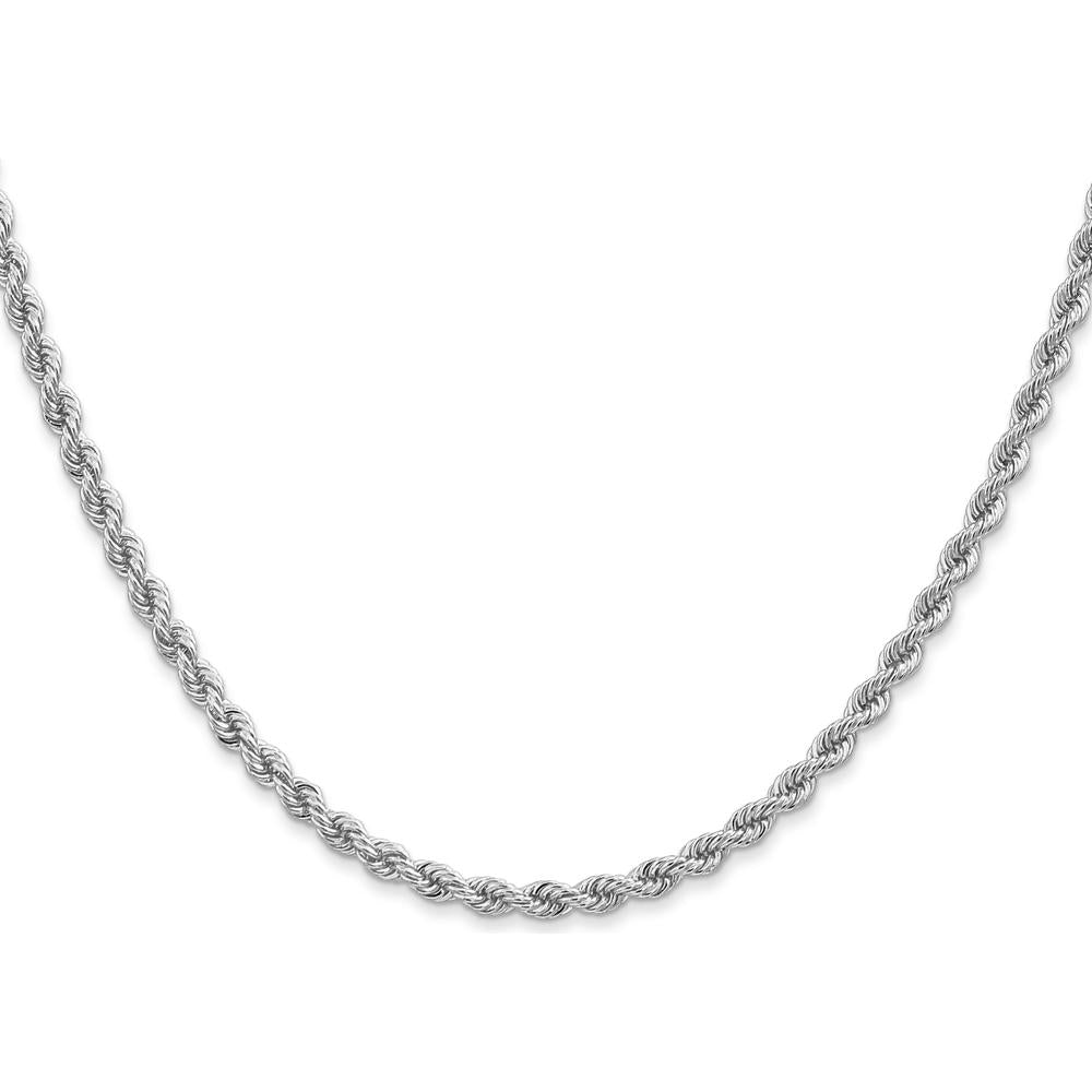 14K White Gold 24" 2.75mm Rope Chain Necklace with Lobster Clasp by 0