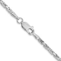 14K White Gold 24" 2mm Byzantine Chain Necklace with Lobster Clasp - Handcrafted Luxury Design by Oro Pregiato