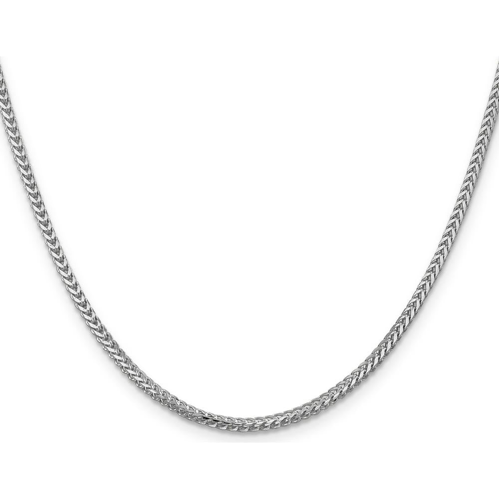 14K White Gold 24" 2mm Franco Chain Necklace with Lobster Clasp by Oro Pregiato
