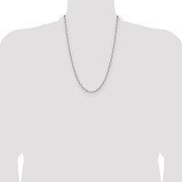 14K White Gold 24" 3.5mm Solid Beveled Paperclip Chain Necklace by Oro Pregiato