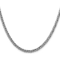 14K White Gold 24" 3-Wire Wheat Chain with Lobster Clasp - Polished Finish by Oro Pregiato