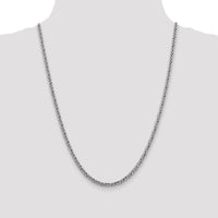 14K White Gold 24" 3-Wire Wheat Chain with Lobster Clasp - Polished Finish by Oro Pregiato