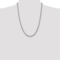 14K White Gold 24" 4.3mm Solid Miami Cuban Link Chain with Lobster Clasp by Oro Pregiato