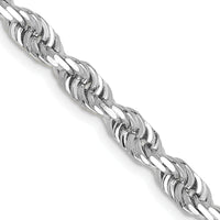 14K White Gold 24" 4.5mm Diamond-Cut Quadruple Rope Chain with Lobster Clasp by Oro Pregiato
