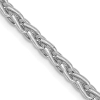 14K White Gold 24" 4mm Parisian Wheat Chain with Lobster Clasp - Rhodium Plated by Oro Pregiato