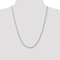 14K White Gold 24" 4mm Parisian Wheat Chain with Lobster Clasp - Rhodium Plated by Oro Pregiato