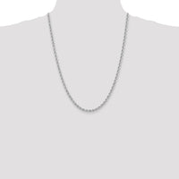 14K White Gold 24" 4mm Rope Chain Necklace with Lobster Clasp - Polished Finish by 0