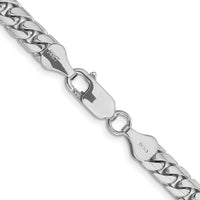 14K White Gold 24" 5.5mm Solid Miami Cuban Link Chain with Lobster Clasp by Oro Pregiato