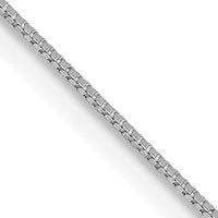 14K White Gold 24" .5mm Box Chain Necklace with Rhodium Plating and Spring Ring Clasp by Oro Pregiato