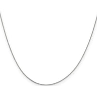 14K White Gold 24" .5mm Box Chain Necklace with Rhodium Plating and Spring Ring Clasp by Oro Pregiato