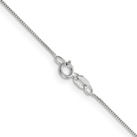 14K White Gold 24" .5mm Box Chain Necklace with Rhodium Plating and Spring Ring Clasp by Oro Pregiato