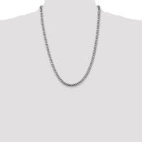 14K White Gold 24" 5mm Solid Miami Cuban Link Chain with Lobster Clasp by Oro Pregiato