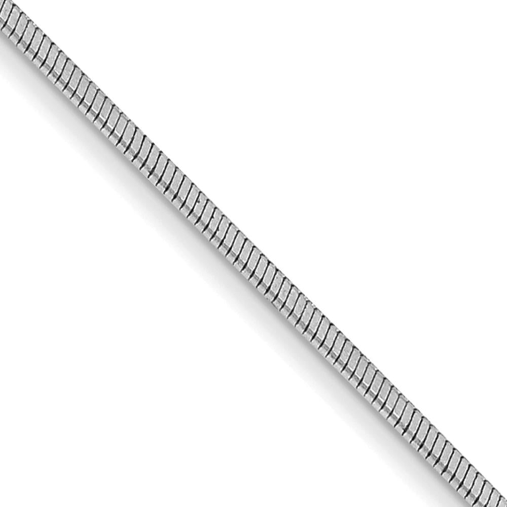 14K White Gold 24" .6mm Octagonal Snake Chain with Lobster Clasp - Polished Finish by Oro Pregiato