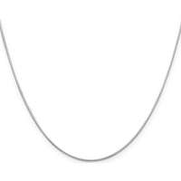 14K White Gold 24" .6mm Octagonal Snake Chain with Lobster Clasp - Polished Finish by Oro Pregiato