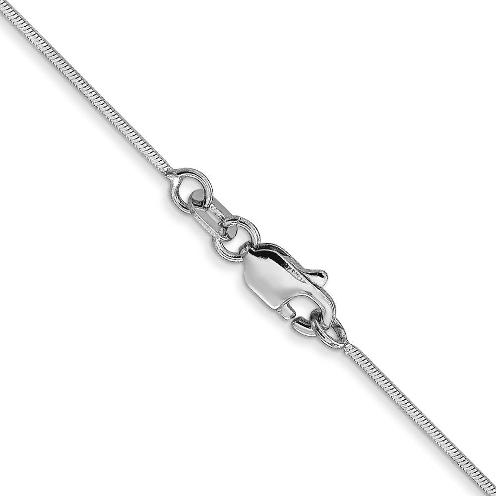 14K White Gold 24" .6mm Octagonal Snake Chain with Lobster Clasp - Polished Finish by Oro Pregiato