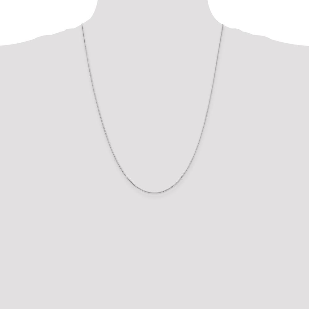 14K White Gold 24" .6mm Octagonal Snake Chain with Lobster Clasp - Polished Finish by Oro Pregiato