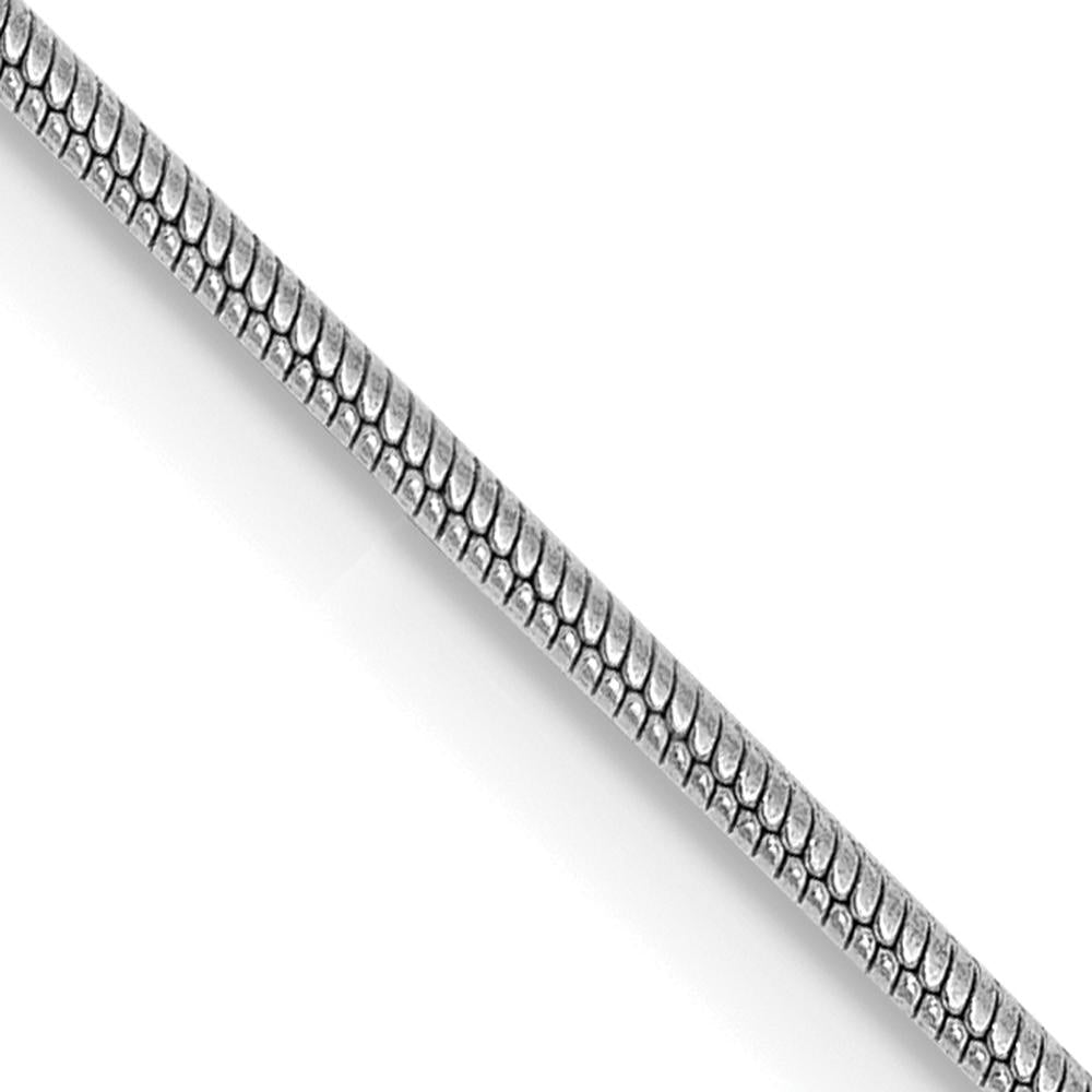 14K White Gold 24" .9mm Round Snake Chain Necklace with Lobster Clasp by Oro Pregiato