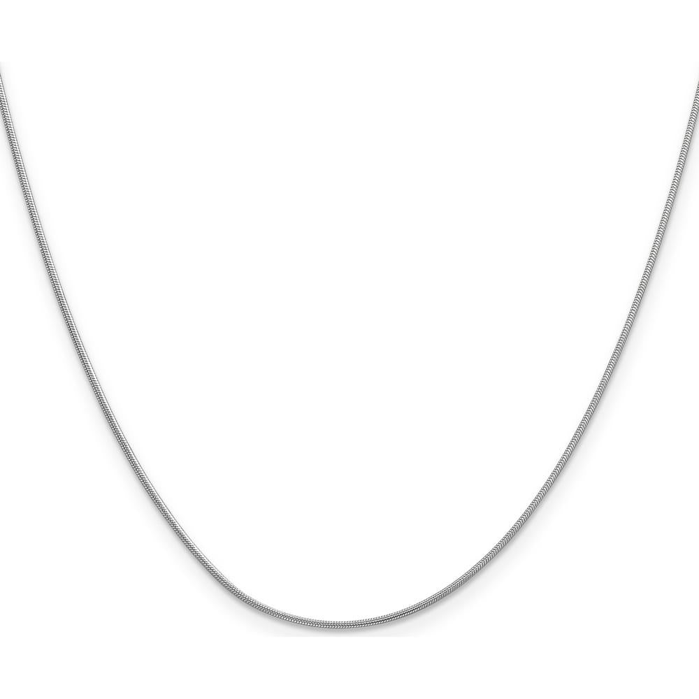 14K White Gold 24" .9mm Round Snake Chain Necklace with Lobster Clasp by Oro Pregiato