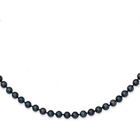 14K White Gold 24" Black Akoya Pearl Necklace - 5-6mm Cultured Saltwater Pearls by Monteluci Fine Jewelry