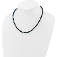 14K White Gold 24" Black Akoya Pearl Necklace - 5-6mm Cultured Saltwater Pearls by Monteluci Fine Jewelry