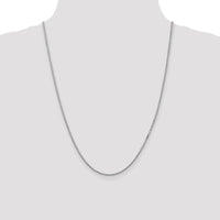 14K White Gold 24" Box Chain Necklace with Lobster Clasp - 1.5mm Width by Oro Pregiato