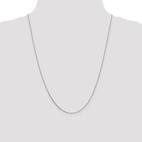 14K White Gold 24" Box Chain Necklace with Rhodium Plating - 0.7mm Width by Oro Pregiato