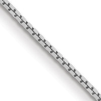 14K White Gold 24" Box Chain with Spring Ring Clasp - 0.9mm Width by Oro Pregiato