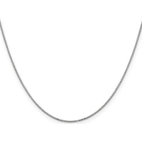 14K White Gold 24" Box Chain with Spring Ring Clasp - 0.9mm Width by Oro Pregiato