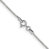 14K White Gold 24" Box Chain with Spring Ring Clasp - 0.9mm Width by Oro Pregiato
