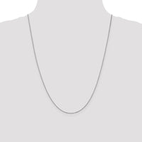14K White Gold 24" Box Chain with Spring Ring Clasp - 0.9mm Width by Oro Pregiato