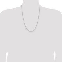 14K White Gold 24" Cable Chain Necklace with Lobster Clasp - Polished Finish by Oro Pregiato