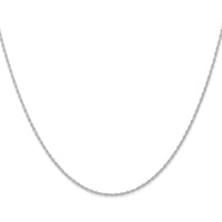 14K White Gold 24" Cable Rope Chain Necklace with Rhodium Plating and Spring Ring Clasp