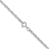 14K White Gold 24" Cable Rope Chain Necklace with Spring Ring Clasp