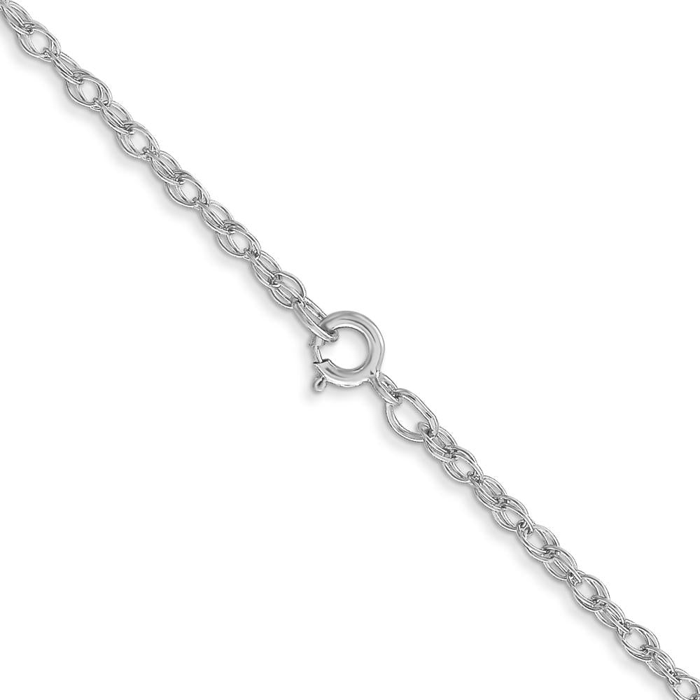 14K White Gold 24" Cable Rope Chain Necklace with Spring Ring Clasp