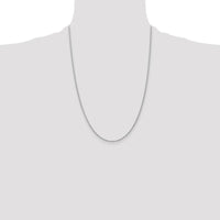 14K White Gold 24" Cable Rope Chain Necklace with Spring Ring Clasp