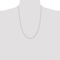 14K White Gold 24" Carded Cable Rope Necklace with Spring Ring Clasp