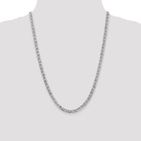 14K White Gold 24" Concave Anchor Chain Necklace with Lobster Clasp by 0