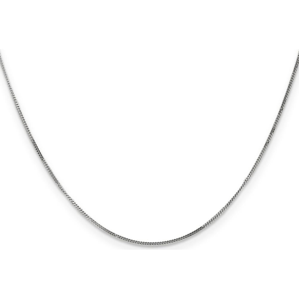 14K White Gold 24" Curb Chain with Spring Ring Clasp by Oro Pregiato