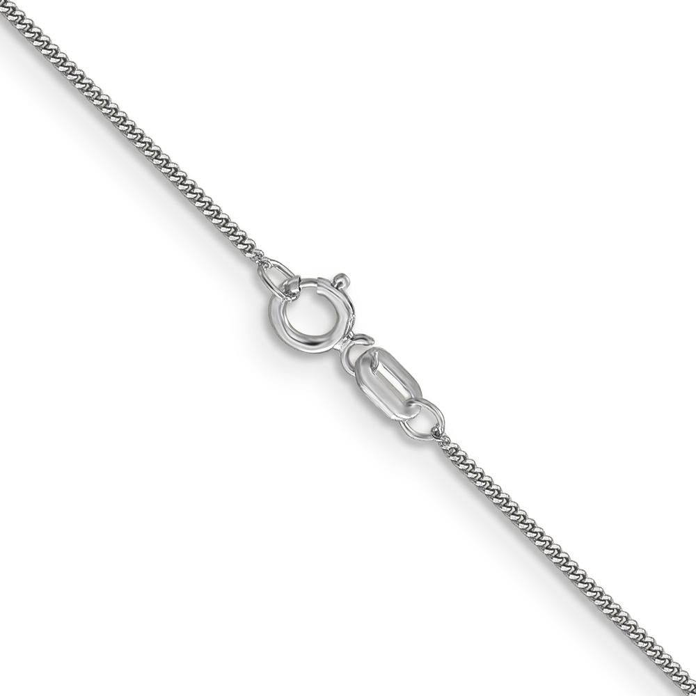 14K White Gold 24" Curb Chain with Spring Ring Clasp by Oro Pregiato